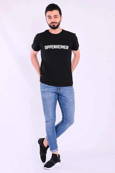 Tshirthane Oppenheimer Written Μαύρο κοντομάνικο ανδρικό μπλουζάκι