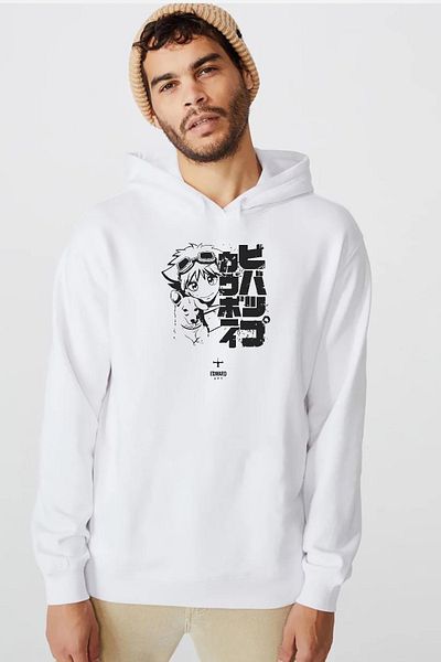 Tshirthane Cowboy Bebop Vintage Ein And Ed White ανδρικό φούτερ με κουκούλα 3 ιπτάμενων