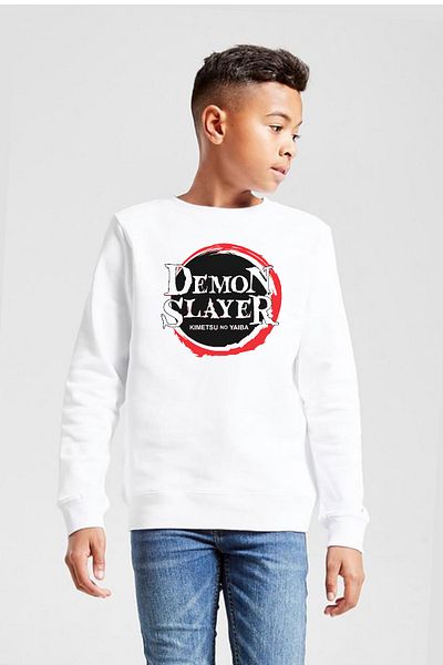 Tshirthane Demon Slayer Anime Squad Demon Slayer Kimetsu No Yaiba Λευκό Παιδικό Φούτερ 2ip