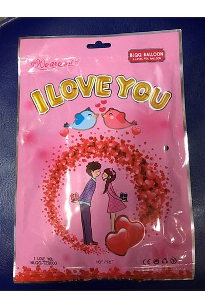 LiderGlobal Party Balloon I Love You Foil Balloon Gold Color 35 CM
