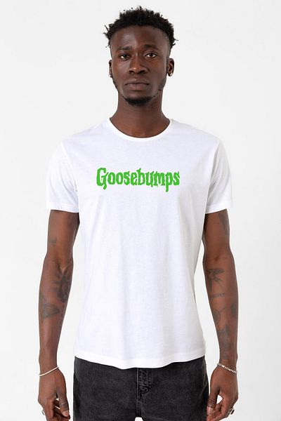 Tshirthane Ανδρικό μπλουζάκι Goosebumps Lettern White Oversize