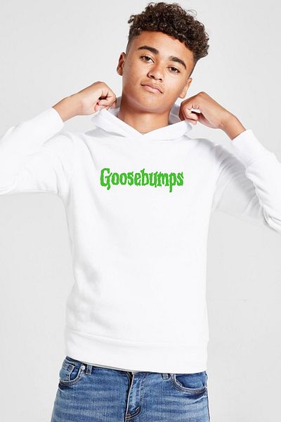 Tshirthane Hanorac cu glugă cu 3 frânghii pentru copii Goosebumps Letter White