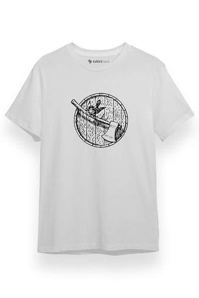 Tshirthane Αξίνα Bird Icon Λευκό κοντομάνικο ανδρικό μπλουζάκι