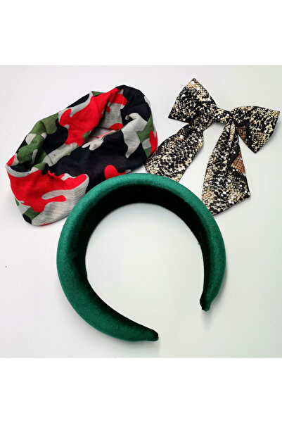 Monalisa Home مجموعة باندانا منقوشة ملونة بإبزيم تاج