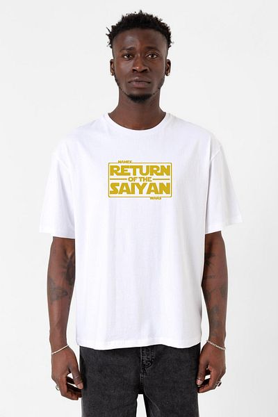 Tshirthane Dragon Ball Z Anime Namek Wars Λευκό ανδρικό μπλουζάκι μεγάλου μεγέθους