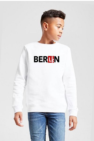 Tshirthane La Casa De Papel Berlin Λευκό Παιδικό Φούτερ 2ip