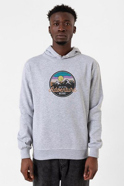 Tshirthane Και έτσι η περιπέτεια ξεκινά Grimelanj Ανδρικό φούτερ με κουκούλα 3 κορδονιών