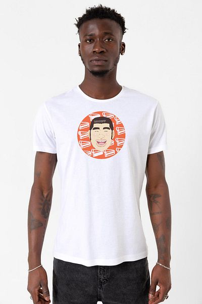 Tshirthane Anime Monogatari - Takeo Gouda Circle Ανδρικό μπλουζάκι με μοτίβο λευκό ποδήλατο