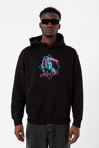 Tshirthane Мъжки суитшърт с качулка „Петък 13-ти, Кристъл Лейк“, черен, 3ip