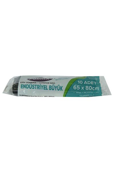 Angoravi Large Size Garbage Bag 65x80cm 150gr 30 Micron 50lt Black Roller 10 Pieces