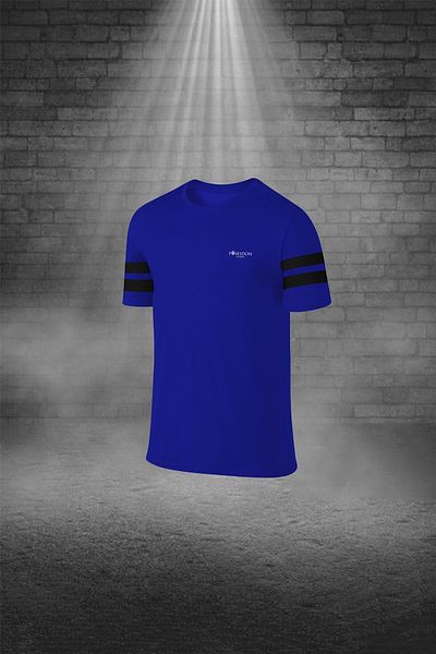 POSEIDON STORM Bărbați - Set de tricou și pantaloni scurți cu mânecă scurtă, cu buzunare, pentru drumeții și alergare, din țesătură albastră Dri-fit