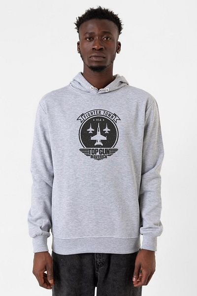 Tshirthane Ανδρικό φούτερ με κουκούλα Top Gun Maverick Fighter Town Grimelanj