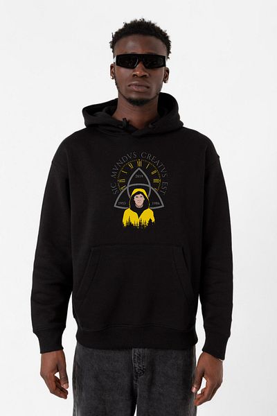 Tshirthane Dark Jonas Sic Mundus Creatus Est Черен мъжки суичър с качулка 3ip
