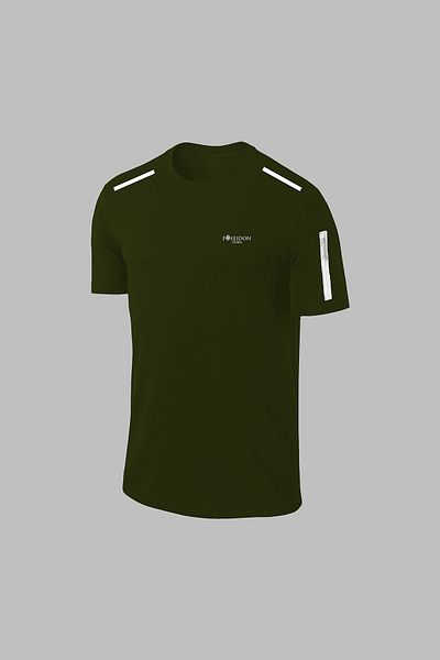 POSEIDON STORM Ανδρικό υπερμεγέθη ύφασμα Khaki Dri-Fit Άνετο σετ σορτς με λαιμόκοψη για περπάτημα (4XL-10XL)