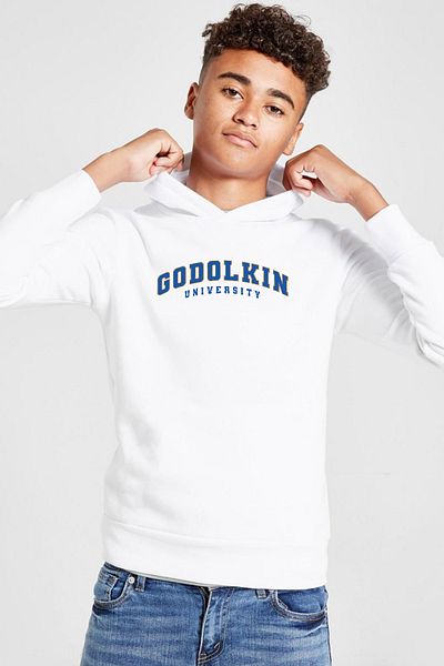 Tshirthane Детски суитшърт с качулка Gen V Godolkin University Letter White 3ip