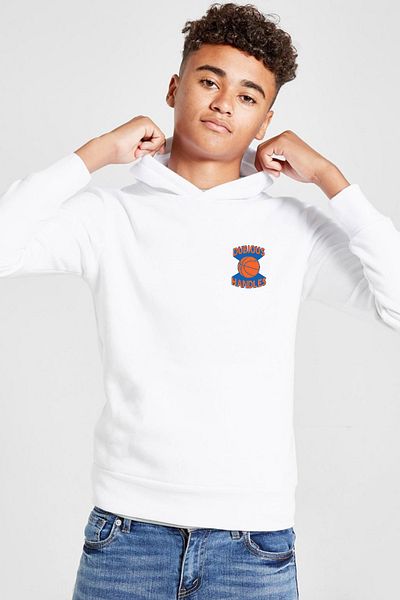 Tshirthane Детски суитшърт с качулка Dubious Handles Logo 3ip в бял цвят