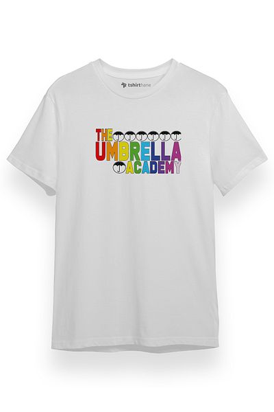 Tshirthane Λευκό ανδρικό μπλουζάκι Umbrella Academy Logo - Κοντό μανίκι