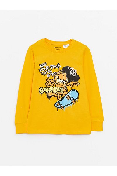 LC Waikiki Комплект піжам для хлопчиків з принтом з довгими рукавами Lcwk Crew Neck Garfield