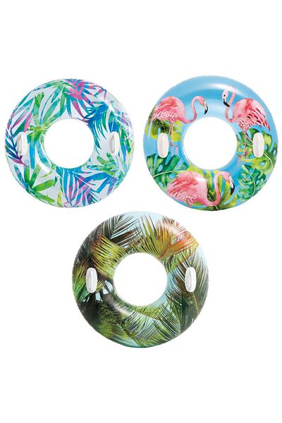 kapsulavm Transparent Floral Bagel with Handle 97 cm