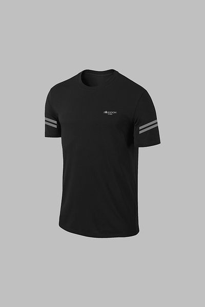 POSEIDON STORM Men's Black Dri-Fit Sportswear T-Shirt and Shorts Set with Pockets - for Hiking and Running