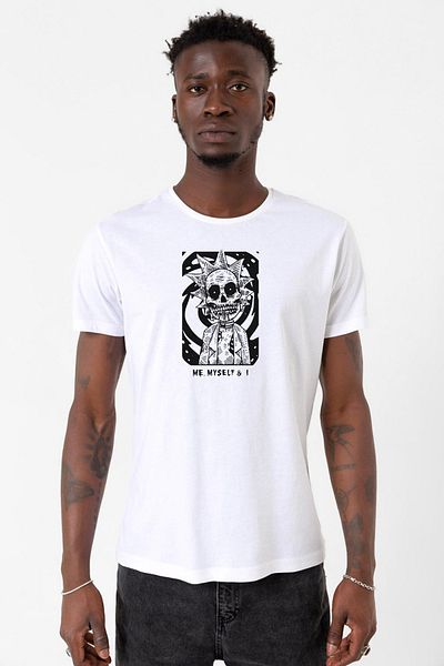 Tshirthane Rick Me Myself And I Rick Halloween Λευκό ανδρικό μπλουζάκι ποδηλασίας