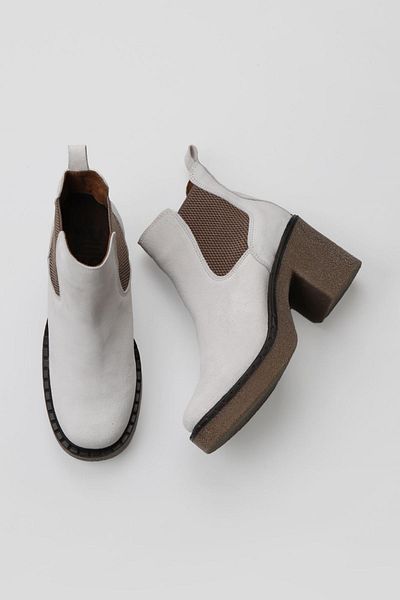 Bueno Shoes 01wt2900 Model Cizme de damă cu toc din piele intoarsa alba