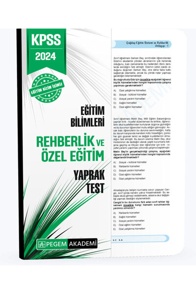 Pegem Akademi Yayıncılık 2024 KPSS Eğitim Bilimleri Rehberlik ve Özel Eğitim ...