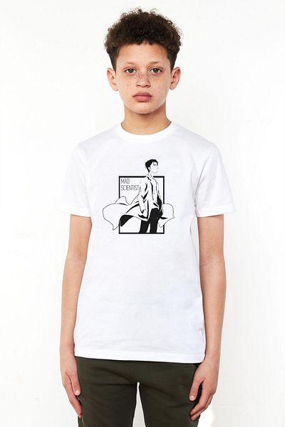 Tshirthane Steins Gate Rintarou - Tricou alb pentru copii Mad Scientist