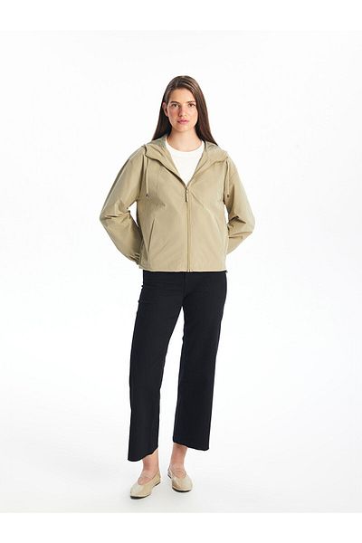 LC Waikiki Women's Hooded Plain Raincoat