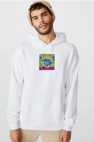 Tshirthane Ανδρικό φούτερ με κουκούλα Mr Beast Doodle White
