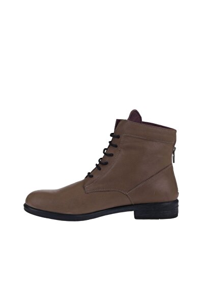 Bueno Shoes Gri Deri Kadın Düz Bot 01wr4600