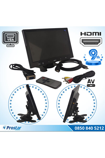 Navistar Araç Içi Monitör 9" Vga Hdmı Av Girişli Tft Lcd Büyük Ekran