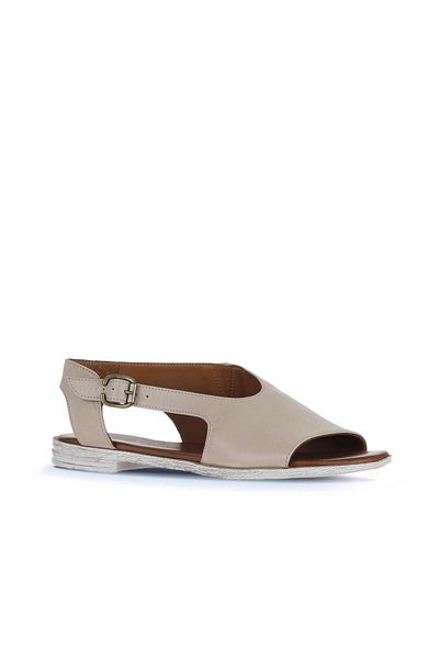 Bueno Shoes Gray Leather Women's Sandals - Flat Design 01wa3004