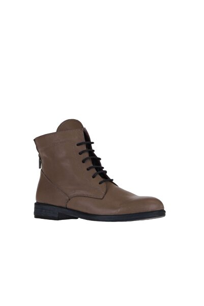 Bueno Shoes Gri Deri Kadın Düz Bot 01wr4600