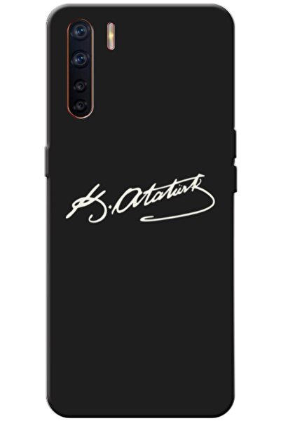 Dara Aksesuar حافظة سيليكون متوافقة مع هاتف اوبو A91 بتوقيع أتاتورك (مطبوعة)