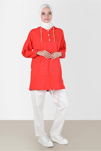 Alvina Hooded Snap-On Tracksuit Tunic - 42651