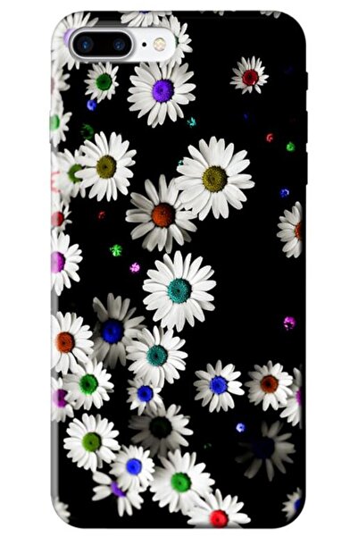 Zebana حافظة سيليكون متوافقة مع هاتف Apple iPhone 7 Plus Daisy V1 (مطبوعة)