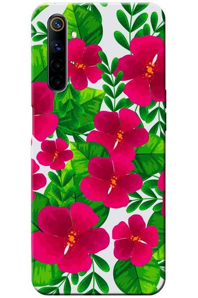 Zebana حافظة سيليكون متوافقة مع هاتف Realme 6 Spring Flowers 9 (مطبوعة)