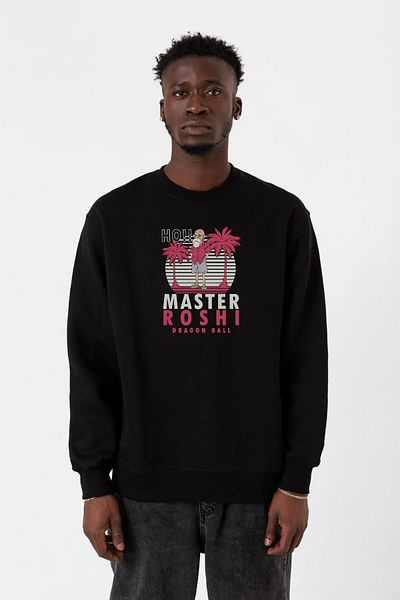 Tshirthane Майсторът на анимето Dragon Ball Z Роши Хо!! Черен мъжки суитшърт 2ip