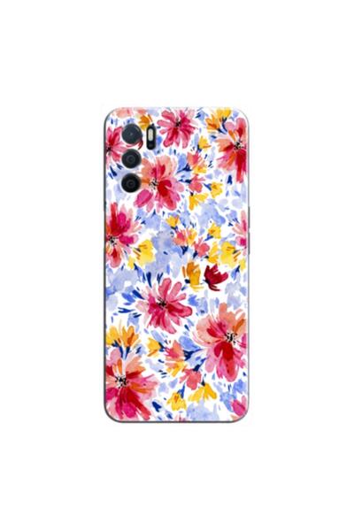 Dara Aksesuar حافظة متوافقة مع هاتف اوبو A16 حافظة سيليكون زهور الربيع 7 ( مط...