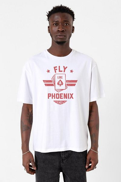 Tshirthane Top Gun Maverick - Fly Like a Phoenix White Men's T-Shirt