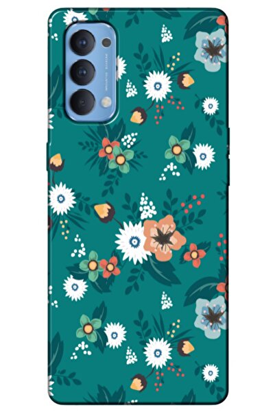 Dara Aksesuar حافظة متوافقة مع هاتف اوبو رينو 4، حافظة سيليكون بتصميم زهور ال...