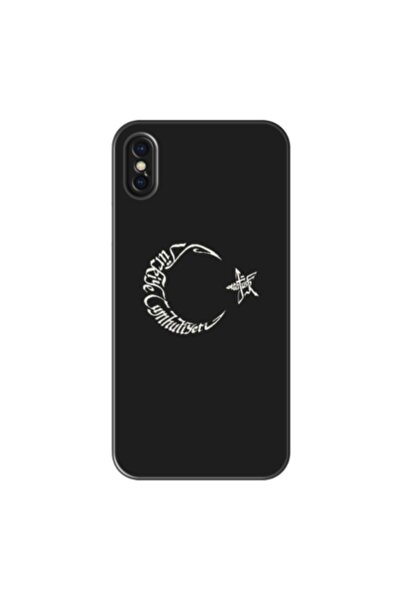 Zebana حافظة سيليكون متوافقة مع هاتف Apple iPhone XS Moon Star وAtaturk (مطبوعة)