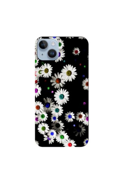 Zebana حافظة سيليكون متوافقة مع هاتف Apple iPhone 15 Plus Daisy V1 (مطبوعة)