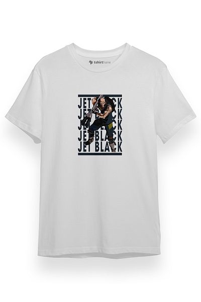 Tshirthane Cowboy Bebop Action Anime Χαρακτήρας Jet Black Λευκό κοντομάνικο ανδρικό μπλουζάκι