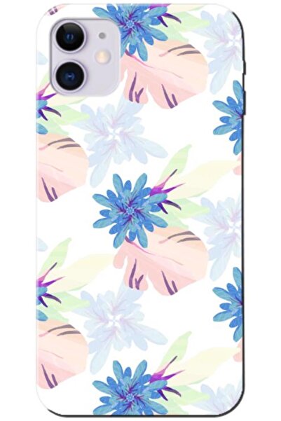 Dara Aksesuar حافظة سيليكون متوافقة مع هاتف ابل ايفون 11 زهور الربيع 6 (مطبوعة)