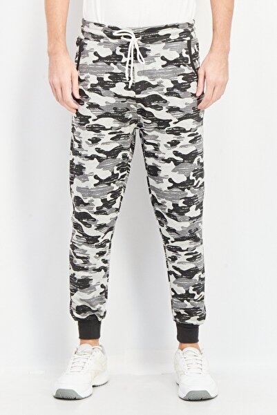Sovereign Code Men Drawstring Camouflage Sweatpant, Grey Combo