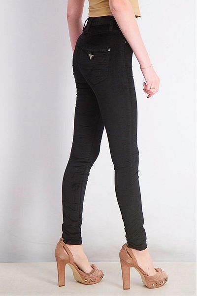 Guess Women Belt Loops Super High Rise Skinny Pants, Black