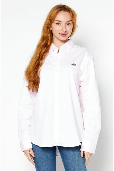Esprit Women Regular Fit Long Sleeves Stripe Casual Shirt, Pink