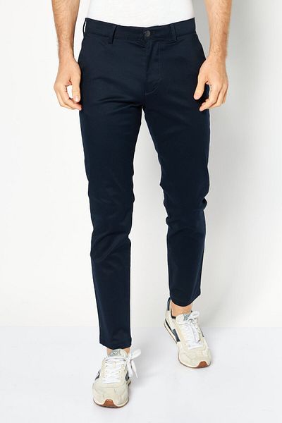 Selected Homme Men Slim Fit Solid Chino Pants, Navy